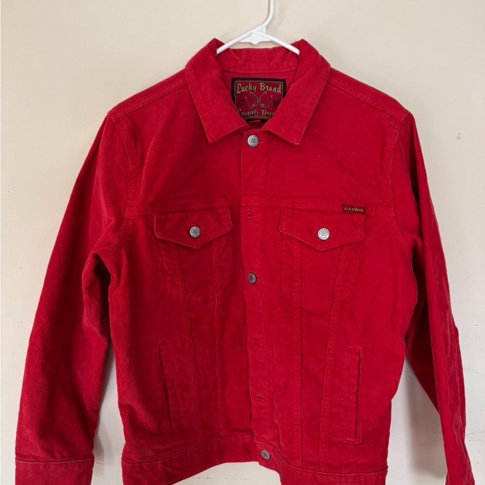 Lucky Brand XL Cowgirls Dream Red Corduroy Jacket